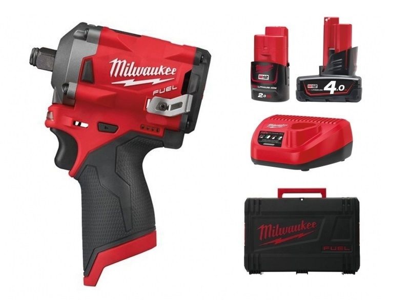 Utahovák rázový AKU M12 FIWF12-422X 1/2" 12V/339Nm, 2xbaterie, nabíječka C12C, kufr