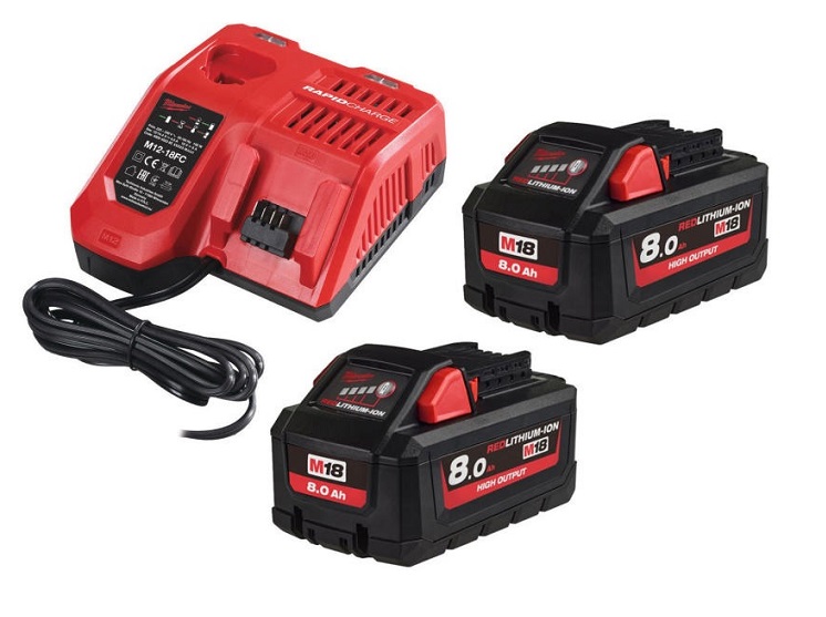 Sada AKU baterií 2x M18 B8 8.0Ah s nabíječkou M12-18FC, bez kufru