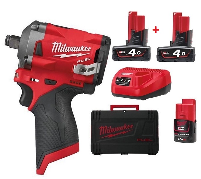 Utahovák rázový AKU M12 FIWF12-423X 1/2" 12V/339Nm, baterie, nabíječka , kufr