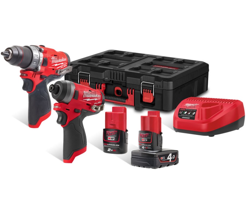 Sada nářadí M12FPP2A-422P M12 COMBO KIT IN2 vrtačka /utahovák 1,4" /kufr/baterie/nabíječka