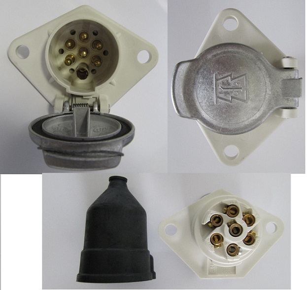 Zásuvka elektrická 7pin /6+1pin kolík+díra/ typ S