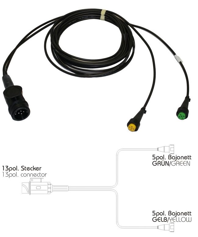 Kabel propojovací 13pin/2x5pin PRO-WIRE I /DIN/ISO 11446, 7m