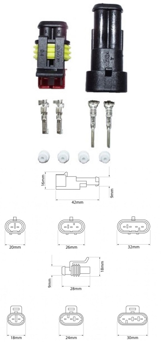 Sada opravárenská 2 pól. AMP Super Seal /zástrčka+zásuvka/