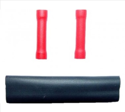 Spojka pro 2 kabely 0,5-1,0 mm2 / 20x krimpovacích spojek + 10 smršťovacích s lepidlem