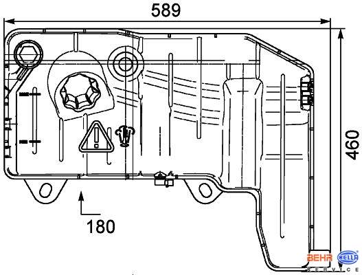 Nádrž expanzní 589x460x180  IVECO Stralis AD/AT/AS, Trakker AD, IRISBUS Citelis