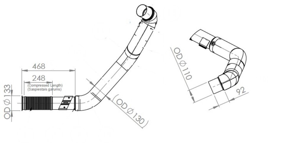 Trubka výfuku přední s tepelným krytem IVECO Stralis, Trakker Euro 6