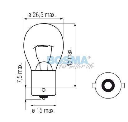 Žárovka 24V 21W BA15s 25x47 oranžová