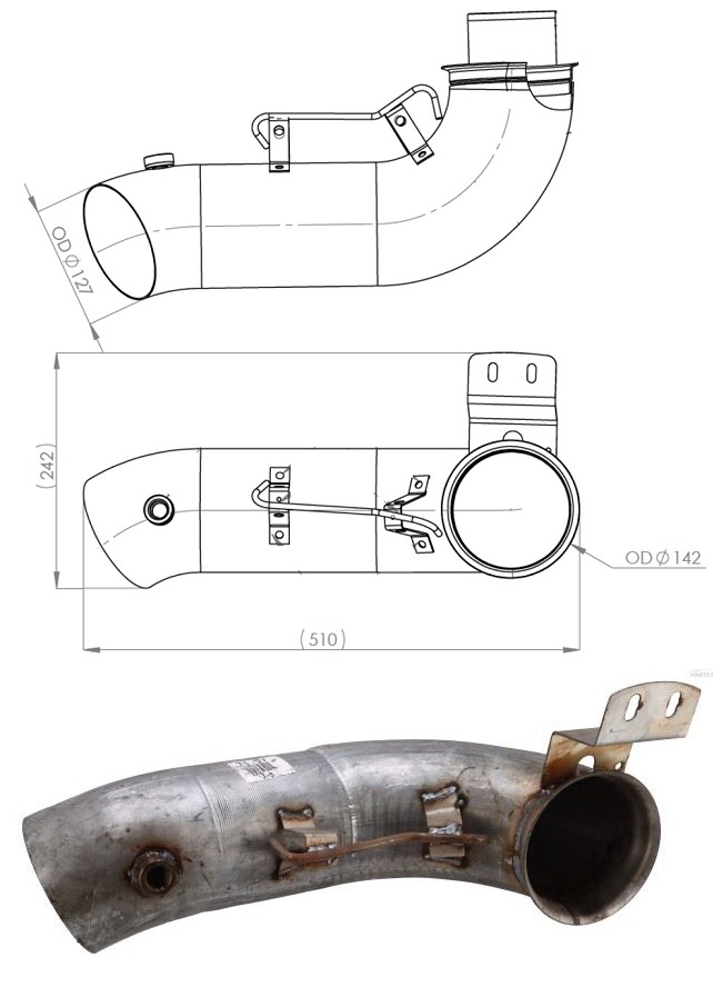 Trubka výfuku koncová SCANIA Euro 6 XPI DCI13
