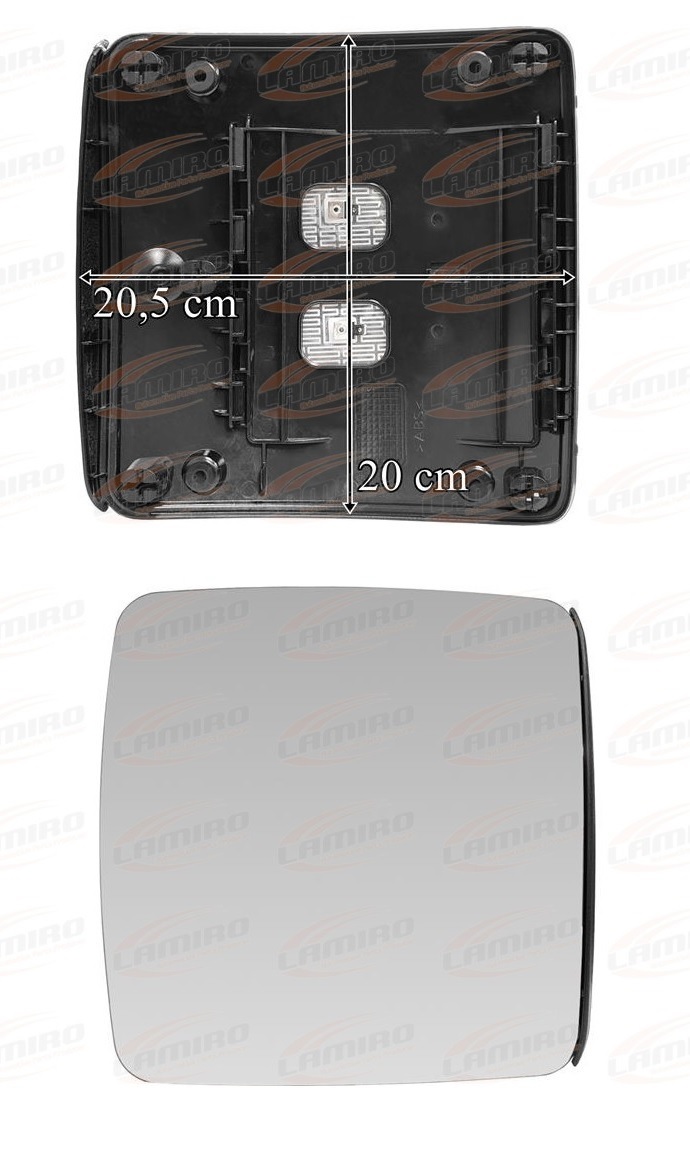 Sklo zrcadla širokoúhlé 24V/ R300 204x205x55 L/P VOLVO FH4 Euro 6 od 2013