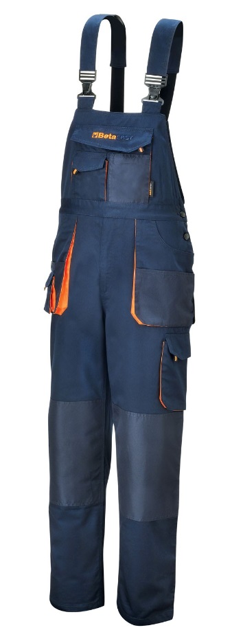 Kalhoty pracovní s laclem, Easy Ligh, vložka Oxford, modré - velikost L
