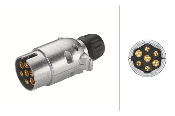 Zástrčka elektrická 12V/16A 7pin kovová - německá