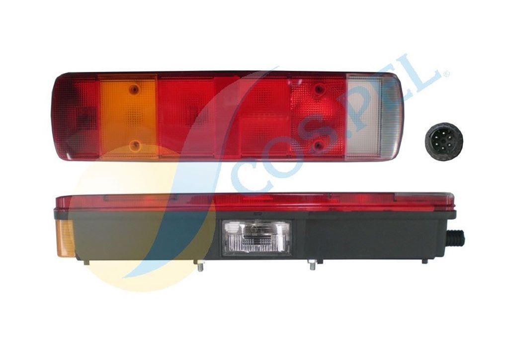 Svítilna zadní 7-dílná s osvětlením SPZ L SCANIA P,G,R,T, od 2004