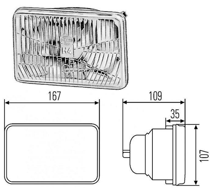 Parabola světlometu H4 12V/24V L/P HELLA