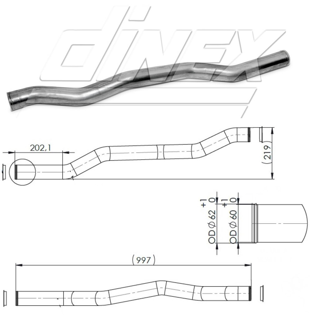Trubka vodní chlazení retardéru 1020mm MAN TGA, TGS, TGX Euro 5 od 04.2000
