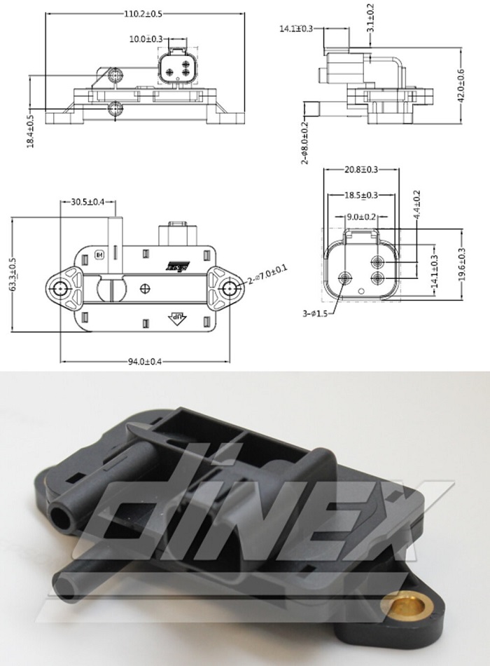 Snímač tlaku výfukových plynů SCANIA P,G,R,F,K,N Euro 6