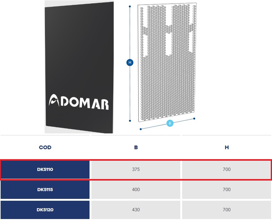 Zástěrka s lapačem nečistot 375x700 s montážní sadou pro blatníky DOMAR