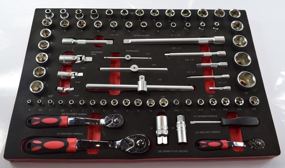 Sada nářadí do vozíku - klíče GOLA 1/4" 1/2" 3/8" s příslušenstvím, 72 ks