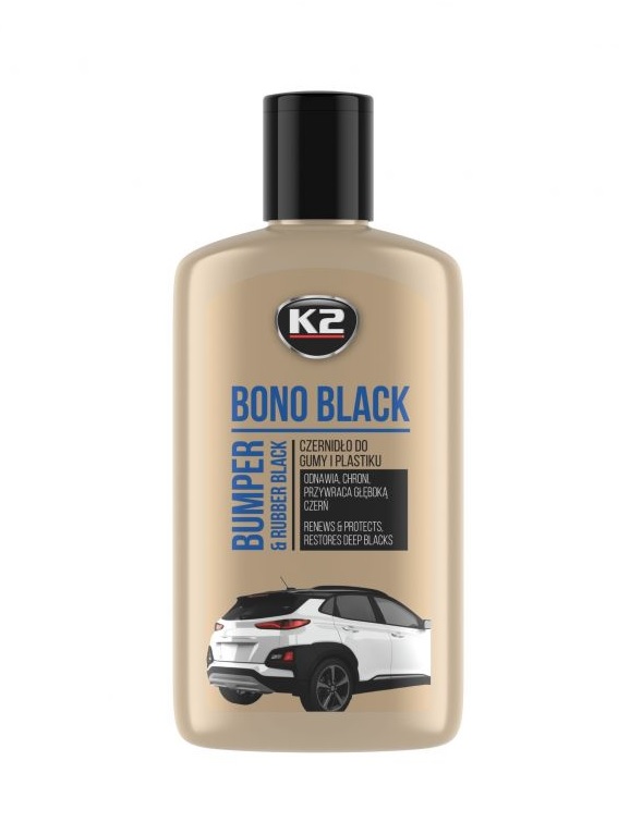 Přípravek na obnovu plastů a gumy - černý K2 BONO BLACK, 250ml