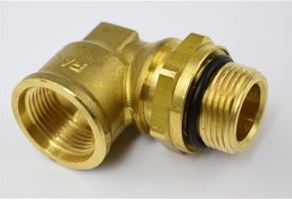 Přípojka koleno M22x1,5 vnitřní /M22x1,5x22 vnější závit, s těsněním