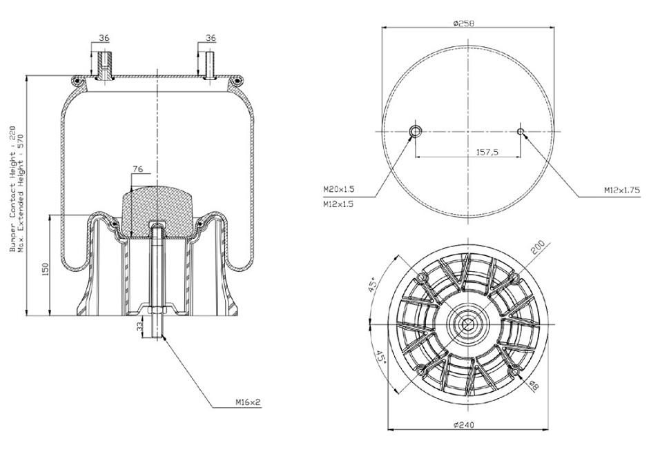 Vlnovec pérování kompletní - plastový zvon SAF IU33/2510 43Q 2619IL