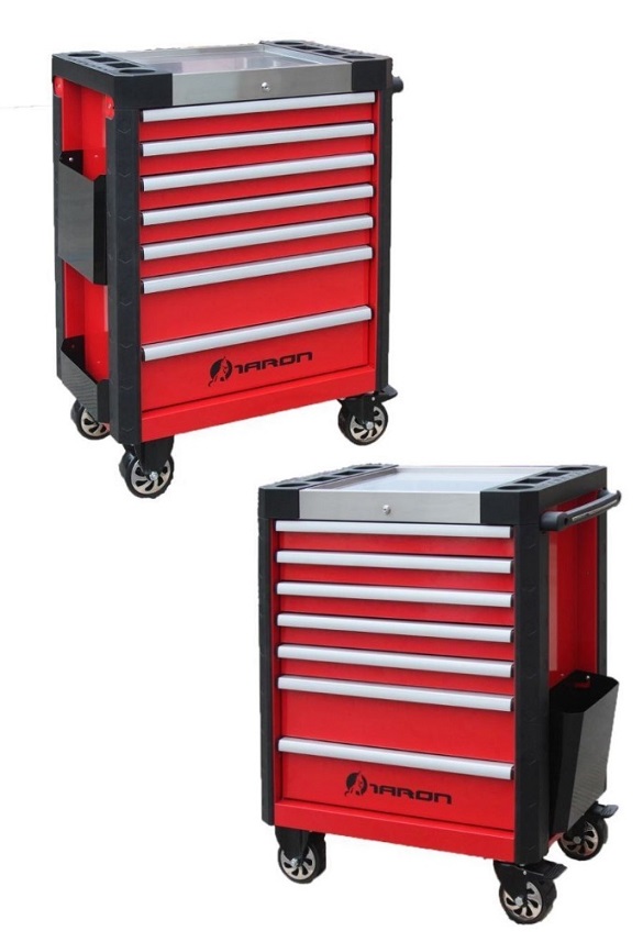 Vozík na nářadí 7 zásuvek a boční schrány - bez nářadí TORIN BIG RED