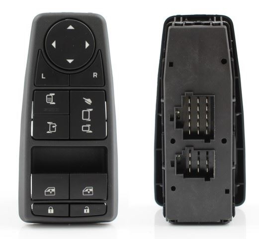 Panel ovládání oken a zrcadel s červeným podsvícením L MAN TGL, TGM, TGS, TGX