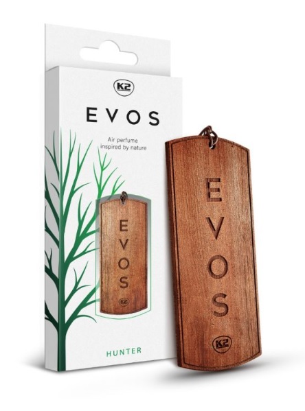 Osvěžovač vzduchu do auta K2 EVOS Hunter, závěsná dřevěná destička
