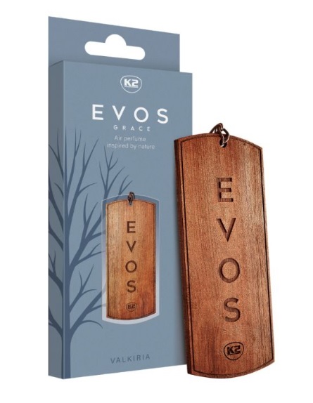 Osvěžovač vzduchu do auta K2 EVOS GRACE Valkiria, závěsná dřevěná destička