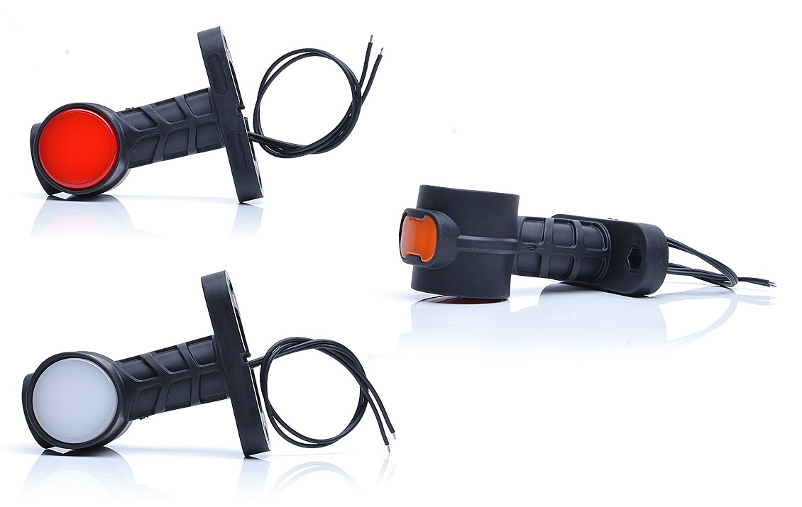 Svítilna poziční - tykadlo 12V/24V LED č/b/o, kabel 0,3m