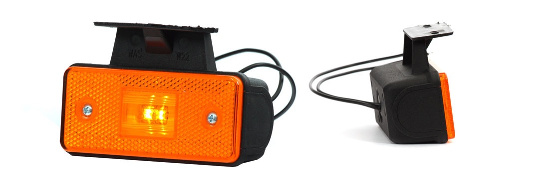 Svítilna poziční 12V/24V 2xLED 109x49mm s odrazkou, držák 90°, kabel 19cm