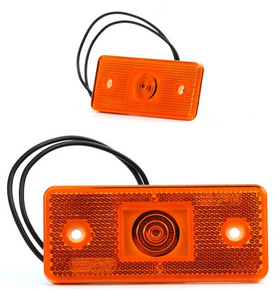 Svítilna poziční 12V/24V s odrazkou LED oranžová, kabel 0,22m