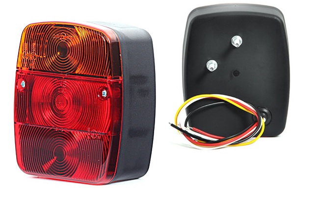 Svítilna zadní 3-dílná L/P 12V/24V brzdová/ poziční/ směrová/osvětlení SPZ, kabel 0,25m