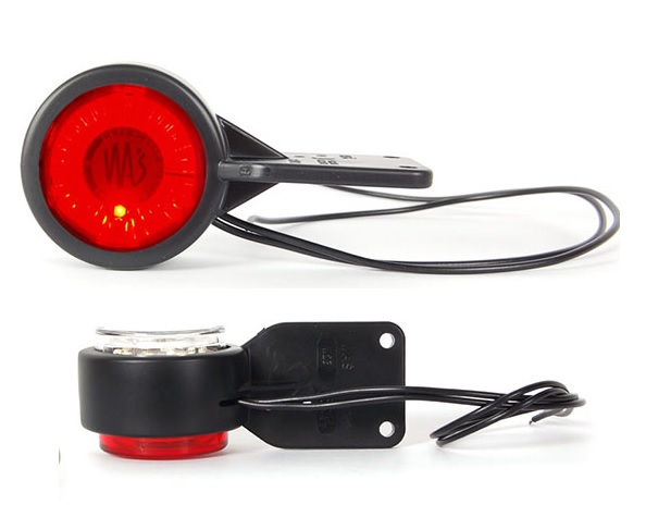 Svítilna poziční na gumě 12V/24V LED č/b, kabel 0,36m