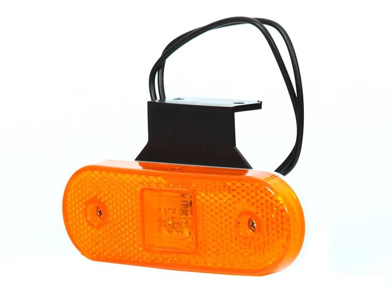 Svítilna poziční LED oranžová s držákem 90°