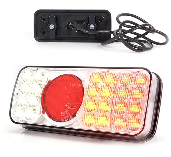 Svítilna zadní 4-dílná P 12V/24V LED /stop,zpátečka,směrovka/ osvětlení SPZ, 1,9m