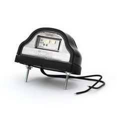 Osvětlení SPZ boční 12V/24V 2xLED, černé, kabel 0,17m